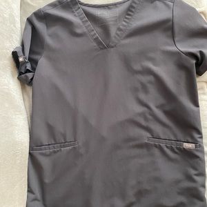 Figs Casma Scrub Top Charcoal Large